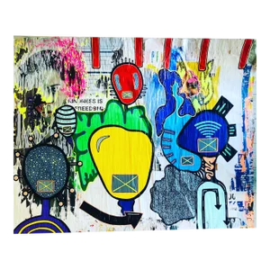 Contemporary Street Art Inspired Pop Art Mixed-Media Painting