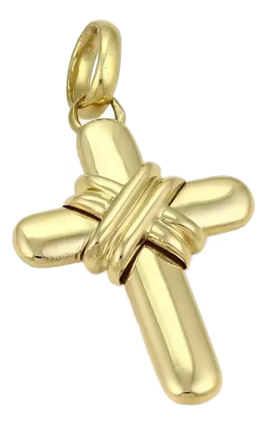 Bvlgari 18k Yellow Gold X Wrap Cross Charm Pendant