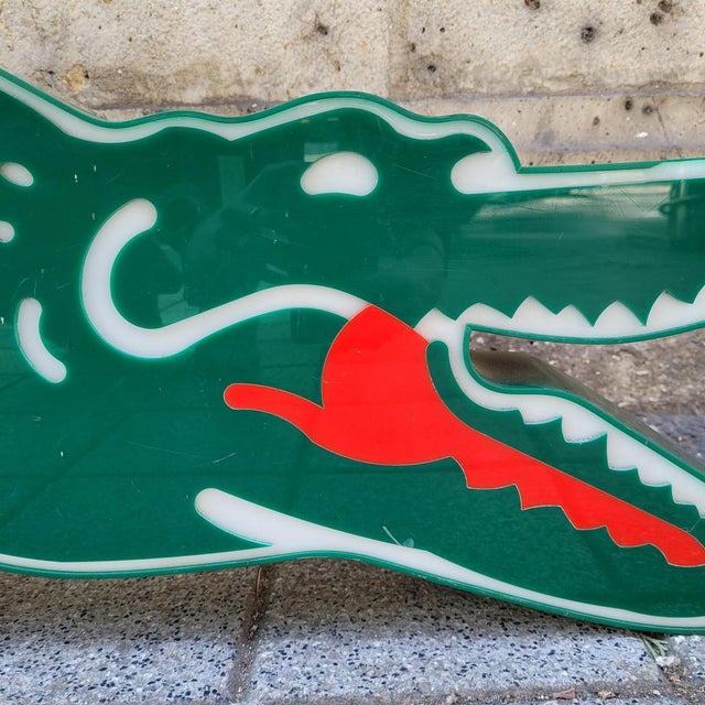 Illuminated Advertising Sign of the Crocodile by Lacoste, 1980s For Sale - Image 9 of 18
