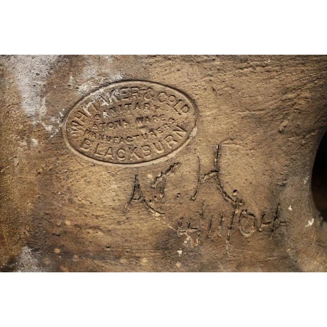 Large English Recumbent Lion of Glazed Stoneware For Sale - Image 9 of 10