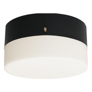 Vintage Ceiling Light in Opal White Glass, 1950s For Sale