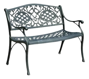 Late 20th Century Tuscan Mediterranean Style Black Cast Aluminum Garden Bench