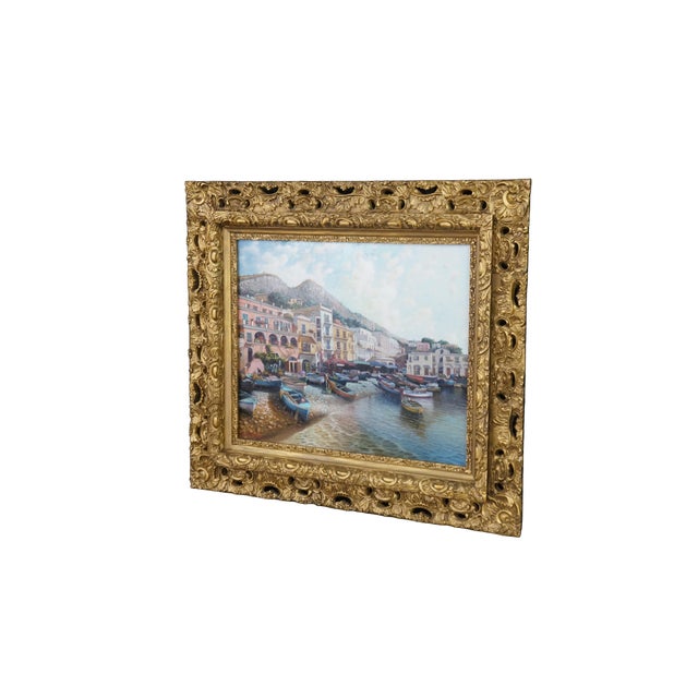 Marina Grande Capri Italy oil painting by Amleto Colucci. A breathtaking impressionist/realist seascape/cityscape by the...