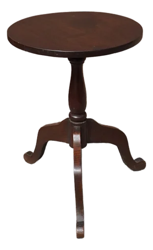 19th Century American Mahogany Tripod Tilt-Top Candle Stand or Wine Table