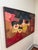 This is a vibrant and colorful oil on linen painting titled ‘Infamous Facades’ by listed Chicago artist Molly Schiff...