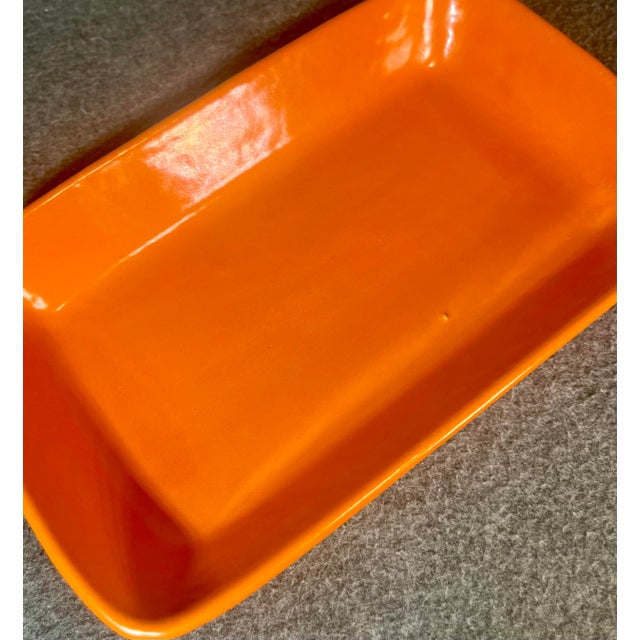Vintage Stangl Americana Tangerine Rectangular Art Pottery Tray For Sale In Orlando - Image 6 of 9