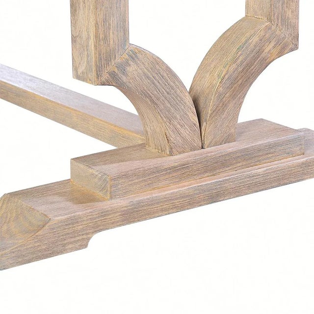 Modern Modern Trestle End Greyed Dining Table For Sale - Image 3 of 5