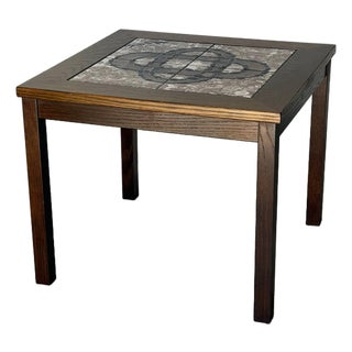 Stained Oak Ceramic Tile-Top Coffee Table Gangsø Møbler Danish Mid-Century Modern 1970s For Sale