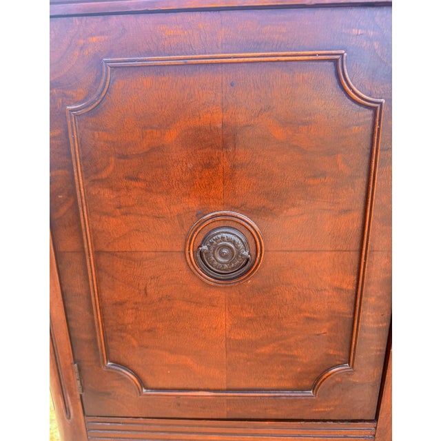 Brown Antique 1920s Federal Hepplewhite Revival Walnut Buffet Sideboard Neoclassical For Sale - Image 8 of 16