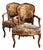 Pair of Early 19th Century French Louis XV Style Children's Armchairs, Aubusson Tapestry Fauteuils, Carved Walnut Cabriole Legs For Sale