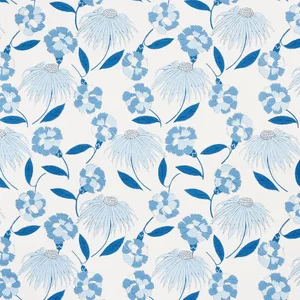 Schumacher X Celerie Kemble Bouquet Toss Fabric in Afternoon Blue