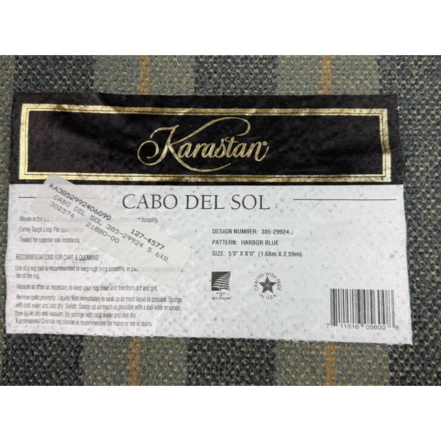 5ft 6in X 8ft 5in Karastan Cabo Del Sol Area Rug, Harbor Blue For Sale - Image 10 of 12