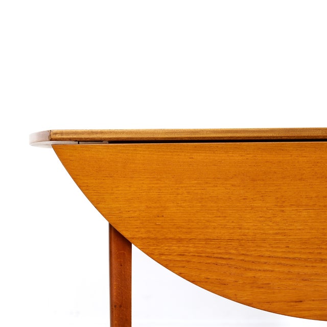 Brown 1960s Mid Century Teak Drop Leaf Dining Table For Sale - Image 8 of 12