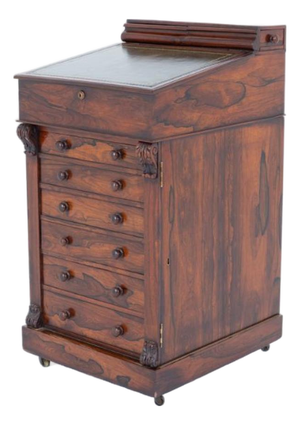 William IV Davenport Desk with Slide Top, 19th Century