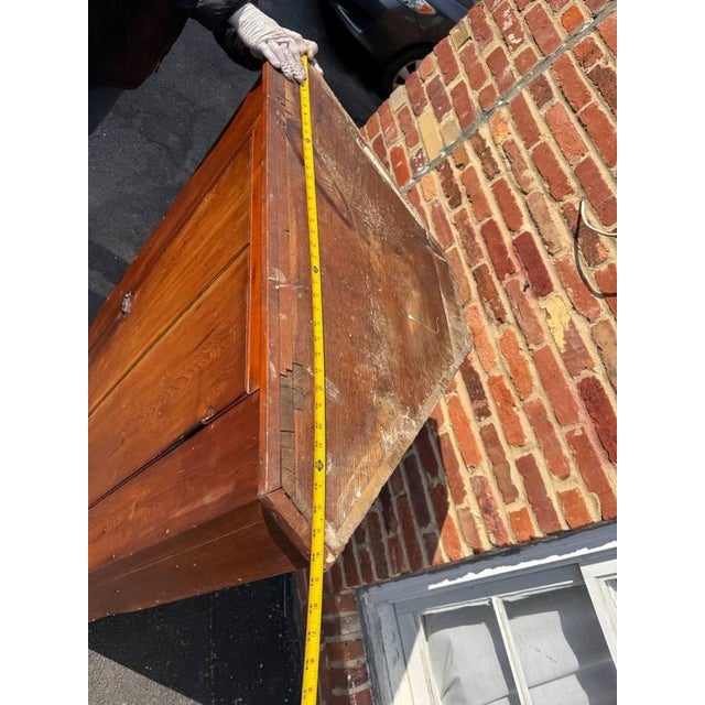 Wood Antique Early American Primitive Style Corner Cabinet For Sale - Image 7 of 17