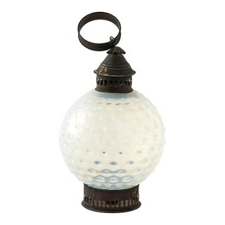 Antique Hobnail Glass Lantern For Sale