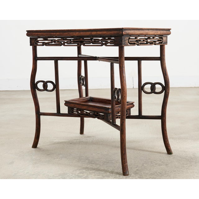 Asian Chinese Export 20th Century Qing Dynasty Folding Tray Table For Sale - Image 3 of 18