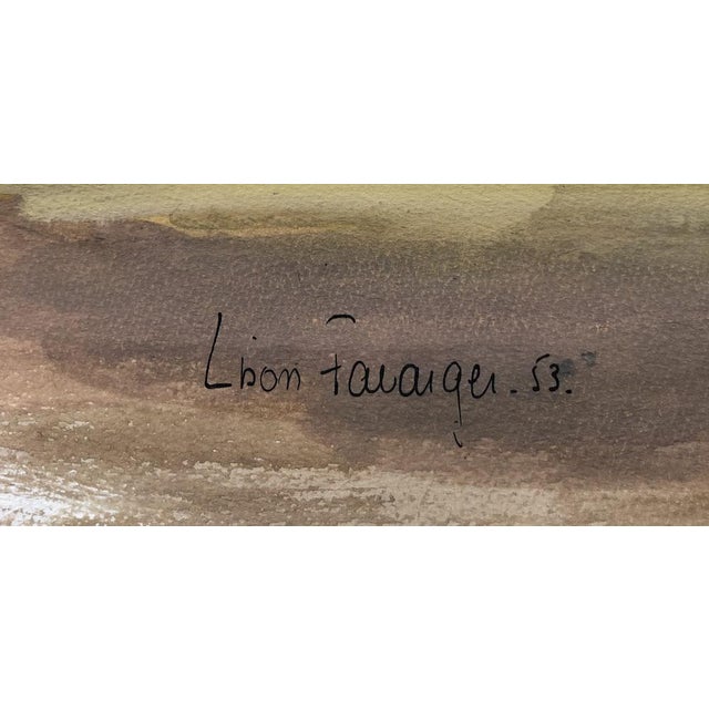 Modern Lison Favarger, Paysage côtier, 1953, Watercolor on Paper For Sale - Image 3 of 7