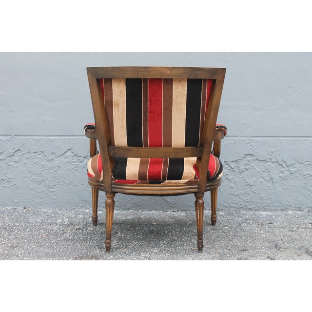 Textile Vintage Modern Upholstered Occasional Armchair For Sale - Image 7 of 9