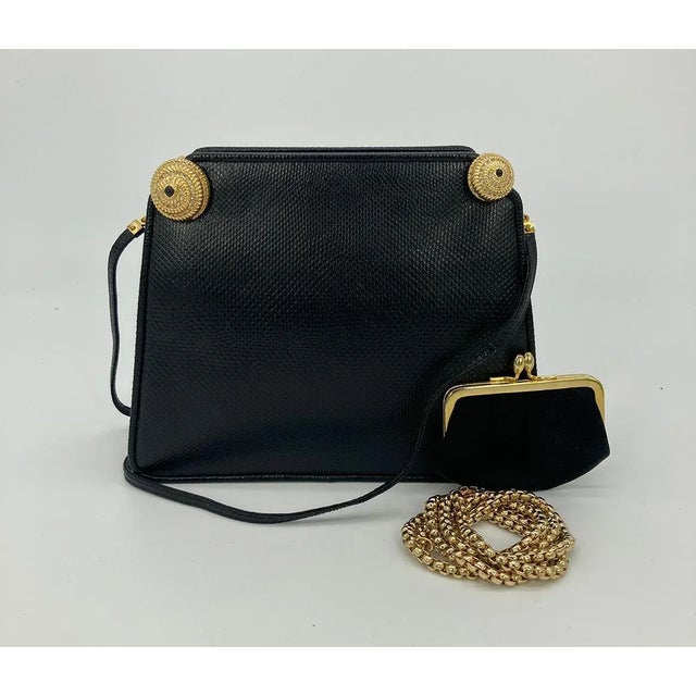 Contemporary Judith Leiber Black Lizard Crystal Shells Clutch For Sale - Image 3 of 12