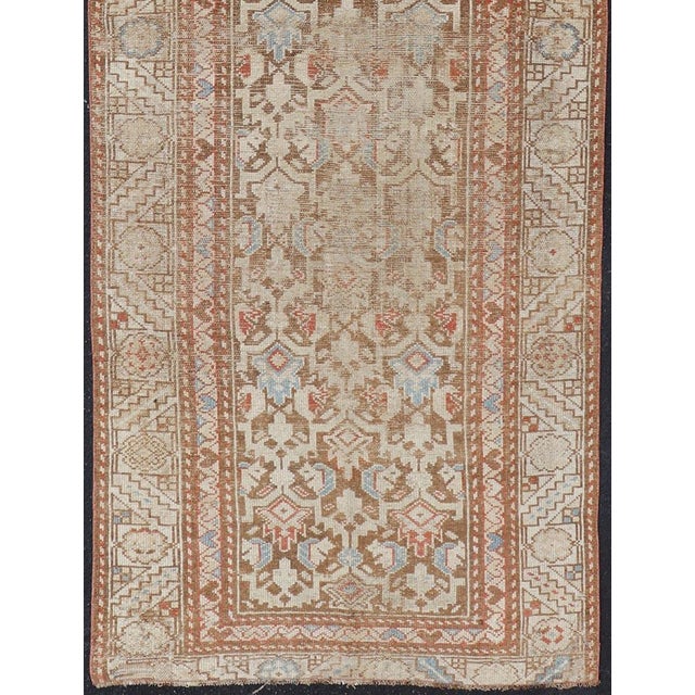 Antique Kurdish Runner in Soft Tones in Wool With All-Over Tribal Design 3'0 X 8'1 For Sale - Image 4 of 11