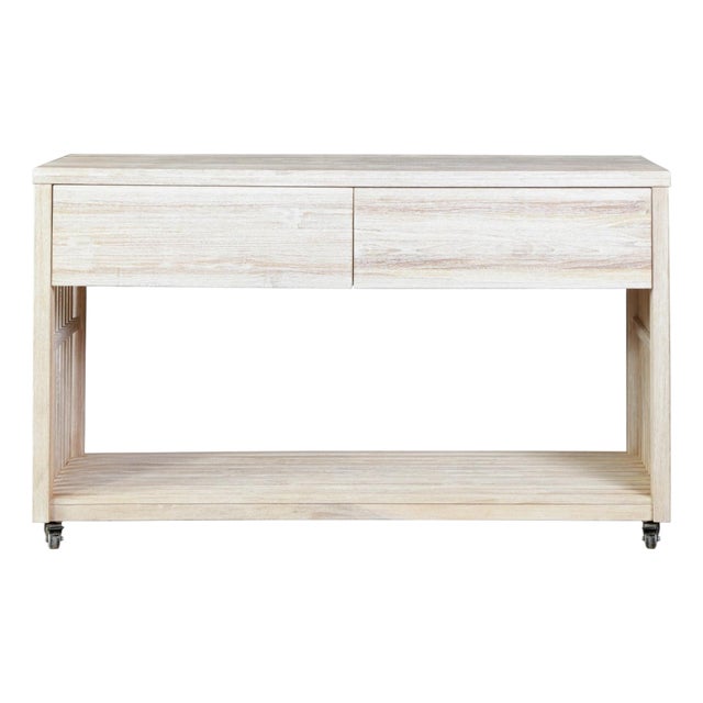 Imperial Grove Outdoor Solid Teak Wood, Natural Look Kitchen Island For Sale