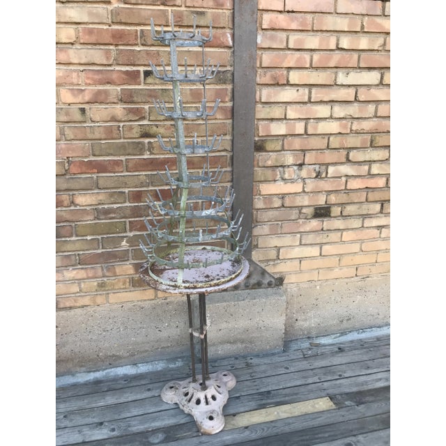 Gray Old Bottle Dryer in Galvanized Iron, 1930s For Sale - Image 8 of 9