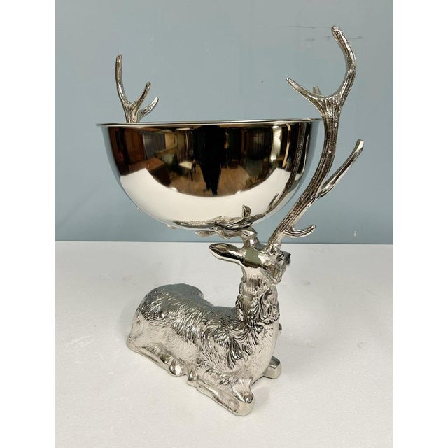 Gold Silver Plate Stag Champagne Cooler For Sale - Image 8 of 10