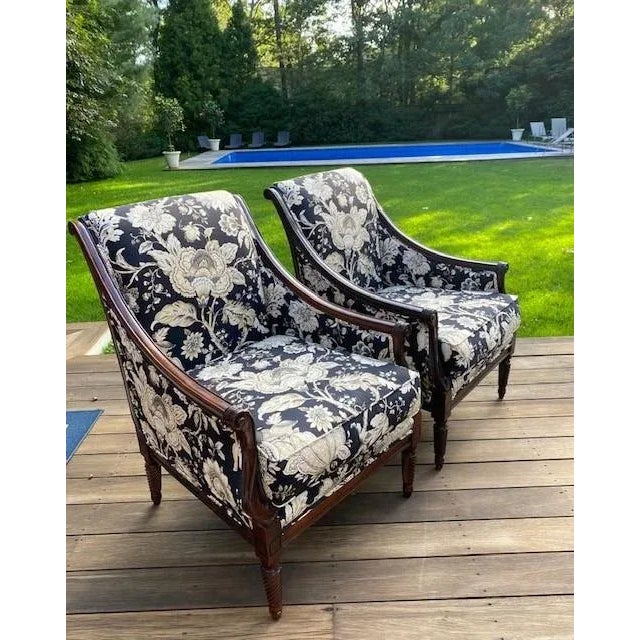 Textile Custom Upholstered Chairs, a Pair For Sale - Image 7 of 12