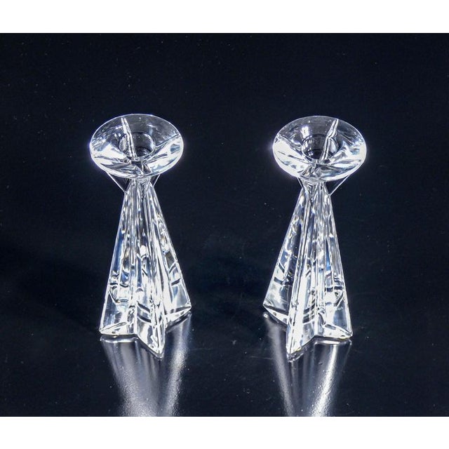 Crystal Table Candlesticks by Le Perle for C&F, Set of 2 For Sale - Image 3 of 14