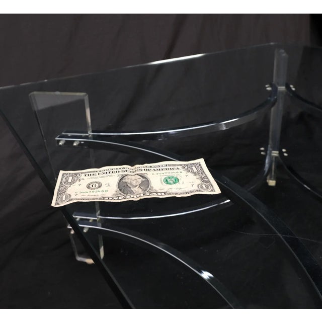 Charles Hollis Jones Lucite Chrome Square Glass Top Coffee Center Table For Sale - Image 6 of 13