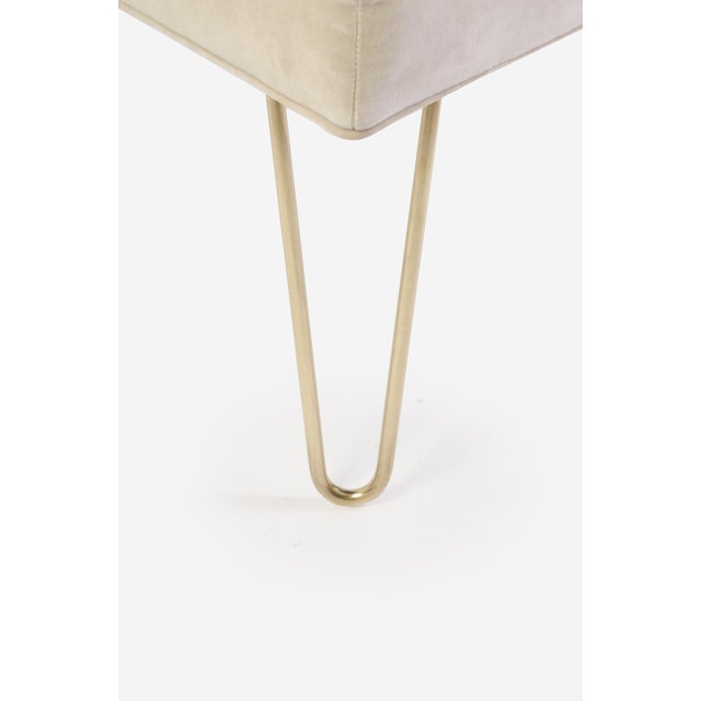 Montage Ottomans on Brass Hairpin Legs - A Pair For Sale - Image 9 of 9