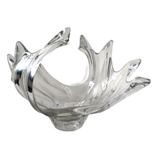 Mid-Century Modern Crystal French Centerpiece Bowl For Sale