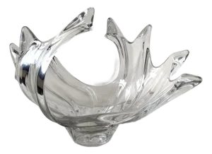 Mid-Century Modern Crystal French Centerpiece Bowl