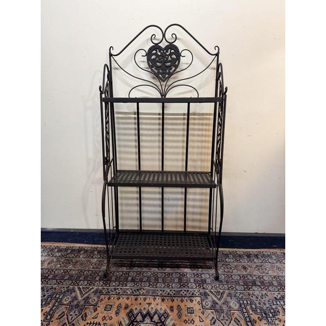 Rustic Painted Metal 3-Tier Outdoor Wall Shelf For Sale - Image 5 of 5