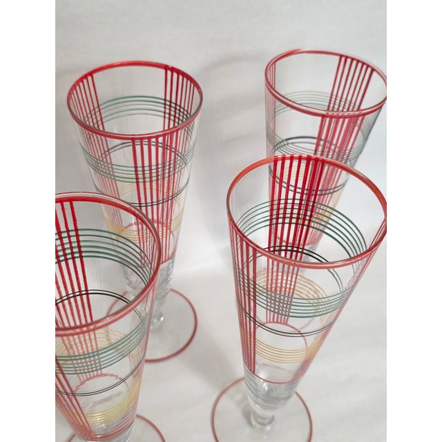 Mid 20th Century Art Deco Pilsner Beer Glasses - Set of 7 For Sale In New York - Image 6 of 9