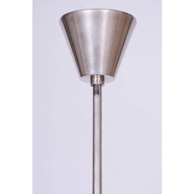 Mid-Century Czech Chandelier in Chrome and Glass attributed to Kamenický Šenov, 1970s For Sale - Image 4 of 9