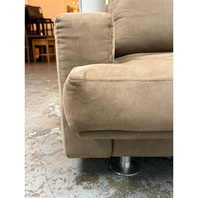 Brown Early 21st Century DellaRobbia Light Brown Ultrasuede Lounge Chair For Sale - Image 8 of 12