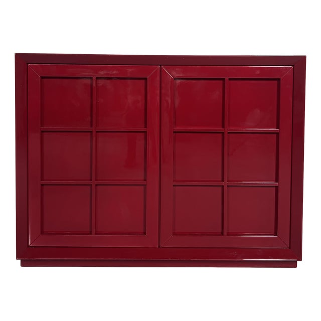Mid-Century Style Red Lacquered Chest of Drawers, Italy For Sale