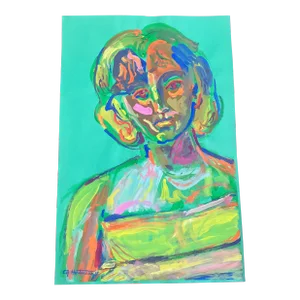 Contemporary Original Abstract Female Portrait Painting by Ej Hartmann