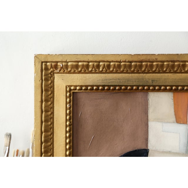 Original Framed Abstract Painting in Antique Gold Frame For Sale - Image 10 of 15