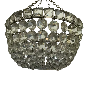 19thc British Empire Bag of Cut Crystal Chandelier