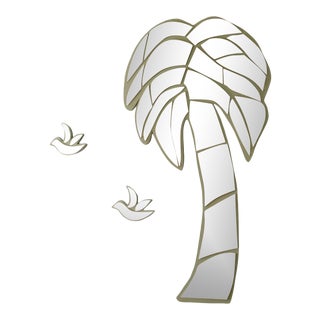 Late 20th Century Costal Florida Palm Tree & Bird Mirrors - Set of 3 For Sale