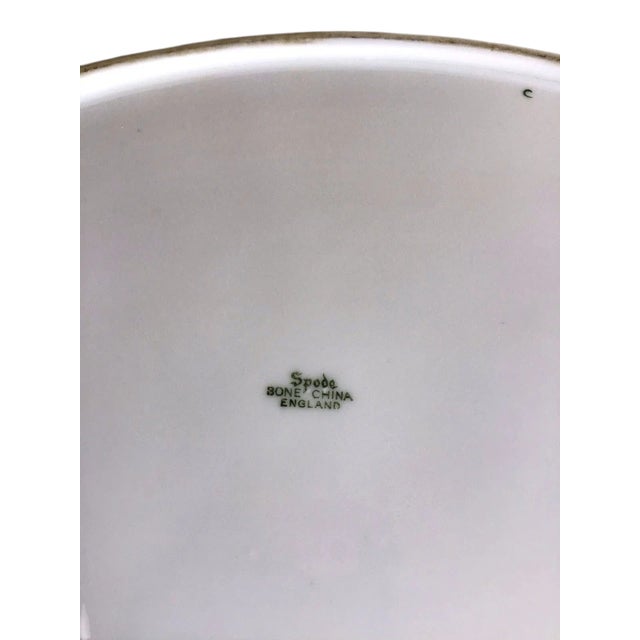 Vintage Spode Consul Cobalt England Bone China Blue Band Gold Rim Oval Platter For Sale - Image 4 of 4