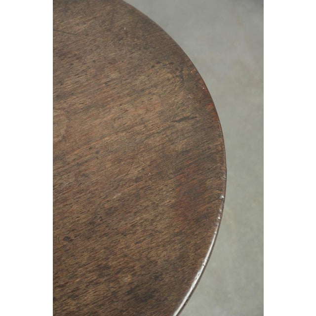 Brown Antique Round English Tilt-Top Table, 1700s For Sale - Image 8 of 14