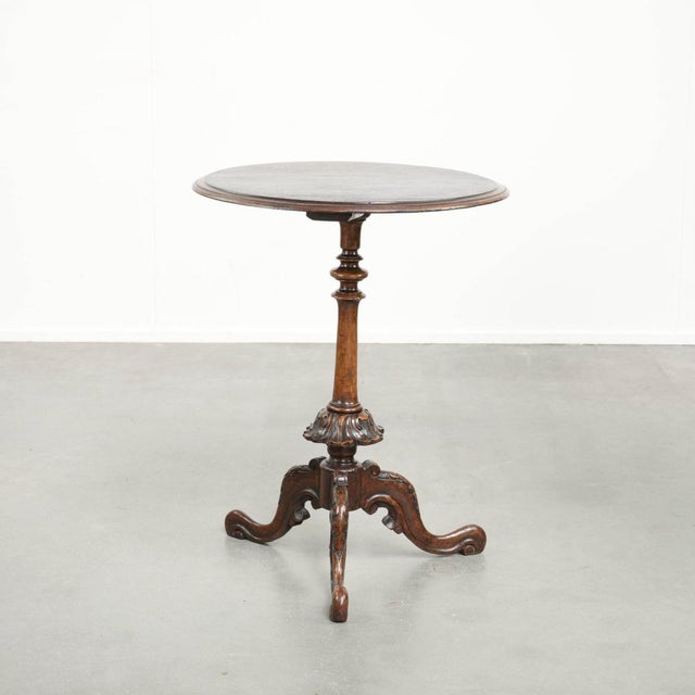 Antique Round Carved Side Table For Sale - Image 13 of 13