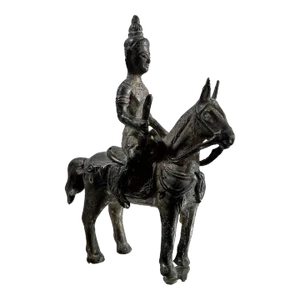 Antique Indian Hindu Bronze Sculpture of Khandoba 17th/18th Century.