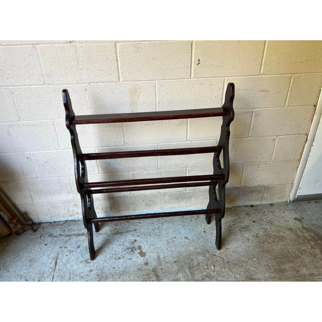 Brown 19th Century Victorian Style Quilt Rack Blanket Stand For Sale - Image 8 of 9