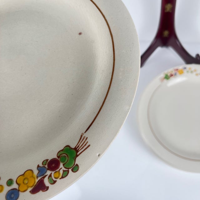 Cream Vintage Dinner Plates from Longwy, 1930s, Set of 10 For Sale - Image 8 of 14