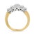 Contemporary 18K Yellow Gold 1.0 Cttw 4 Prong Set Round Cut Diamond Step up 5 Stone Ring Band (F-G Color, SI1-SI2 Clarity) - Size 7 For Sale - Image 3 of 5
